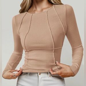 NWOT Tan Long Sleeve Top